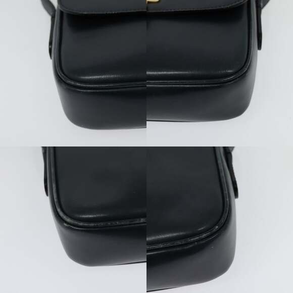 CELINE Shoulder Bag Leather Navy Gold - Picture 10 of 12